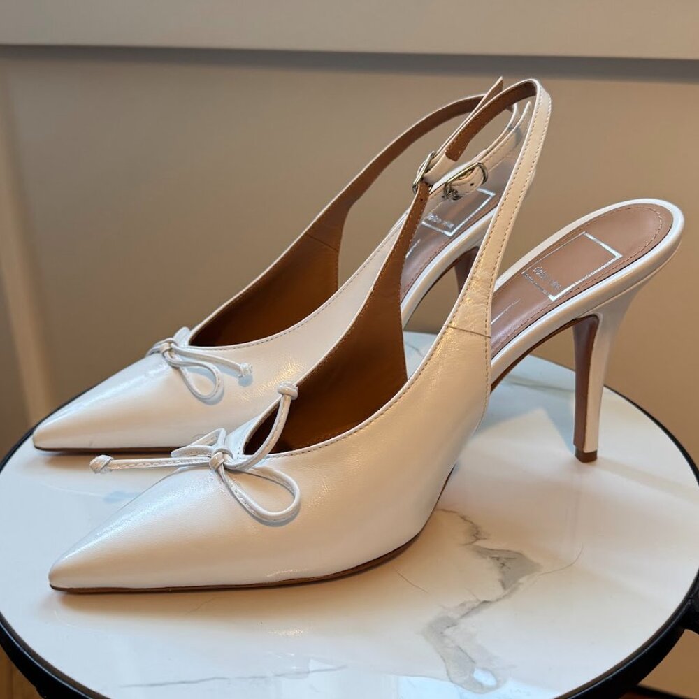 Dolce Vita White Stilettos Size 9 New Leather Chic Heels Bridal Style